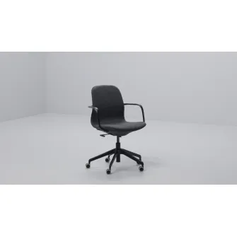 IKEA LÅNGFJÄLL Scaun de conferinta cu brate, Gunnared gri inchis/alb