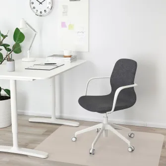 IKEA LÅNGFJÄLL Scaun de conferinta cu brate, Gunnared gri inchis/alb