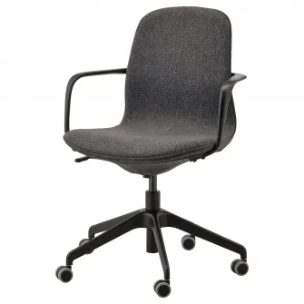 IKEA LÅNGFJÄLL Scaun de conferinta cu brate, Gunnared gri inchis/negru