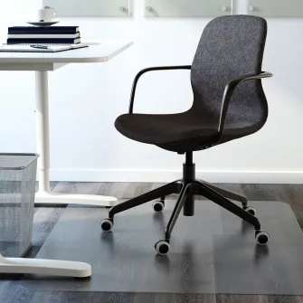 IKEA LÅNGFJÄLL Scaun de conferinta cu brate, Gunnared gri inchis/negru