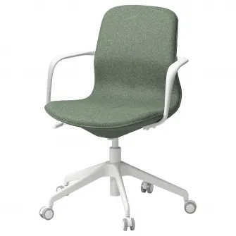 IKEA LÅNGFJÄLL Scaun de conferinta cu brate, Gunnared verde-gri/alb