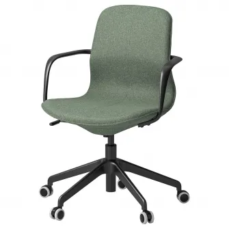 IKEA LÅNGFJÄLL Scaun de conferinta cu brate, Gunnared verde-gri/negru