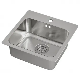 IKEA LÅNGUDDEN Chiuveta incorporata, 1 cuva, inox, 46x46 cm