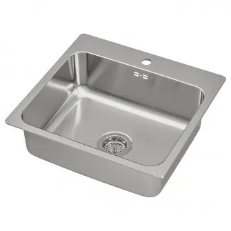 IKEA LÅNGUDDEN Chiuveta incorporata, 1 cuva, inox, 56x53 cm