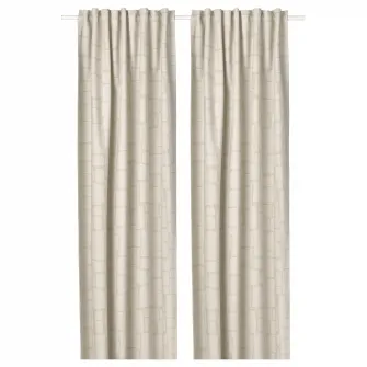 IKEA LÖNNSTÄVMAL Draperii opace, 2buc., bej/rjns, 145x300 cm