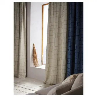 IKEA LÖNNSTÄVMAL Draperii opace, 2buc., bej/rjns, 145x300 cm