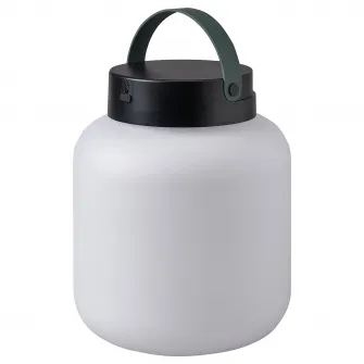 IKEA LÄNSPORT Lampa LED portabila, cu baterii, alb/gri inchis, 22 cm