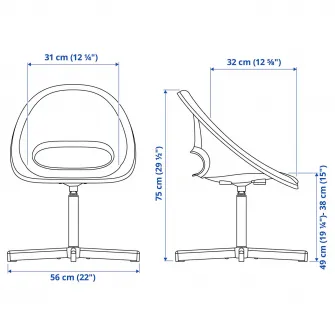 IKEA LOBERGET / SIBBEN Scaun birou copii, alb