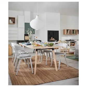 IKEA LOHALS Covor, tesatura plata, natur, 200x300 cm