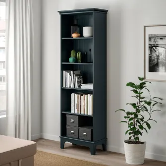 IKEA LOMMARP Biblioteca, albastru inchis-verde, 65x199 cm