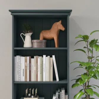 IKEA LOMMARP Biblioteca, albastru inchis-verde, 65x199 cm