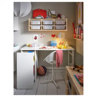 IKEA LÄRANDE Birou+unitate depozitare culisanta, alb, 120x58 cm