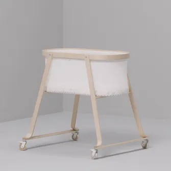 IKEA ÄLSKVÄRD Cos bebe cu saltea, mesteacan, 40x73 cm