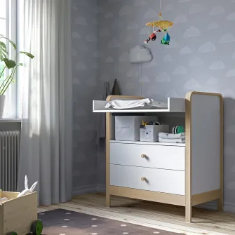 IKEA ÄLSKVÄRD Masa infasat/comoda, mesteacan/alb