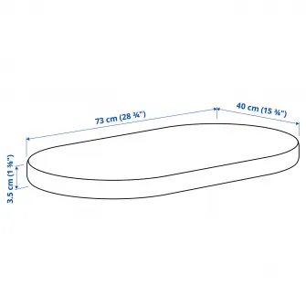 IKEA ÄLSKVÄRD Saltea pentru patut, 40x73x3.5 cm
