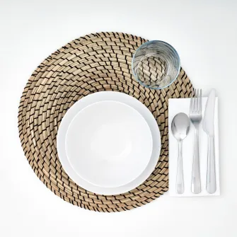 IKEA LÄTTAD Suport farfurie, alge marine/negru, 37 cm