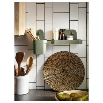 IKEA LÄTTAD Suport farfurie, alge marine/negru, 37 cm