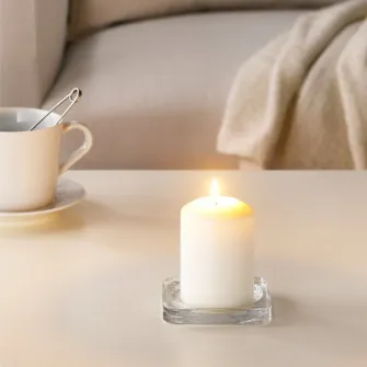 IKEA LÄTTNAD Lumanare bloc neparfumata, natr, 10 cm