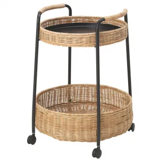 IKEA LUBBAN Masa carucior cu depozitare, ratan/antracit