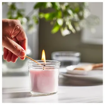 IKEA LUGNARE Lumanare parfumata pahar, iasomie/roz, 20 h