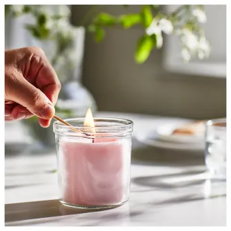 IKEA LUGNARE Lumanare parfumata pahar, iasomie/roz, 40 h