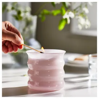 IKEA LUGNARE Lumanare parfumata pahar, iasomie/roz, 50 h