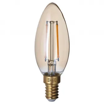 IKEA LUNNOM Bec LED E14 210 lumeni, intensitate reglabila/candelabru sticla transparenta maro
