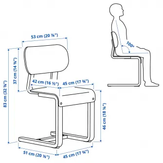 IKEA LYCKAN Scaun, furnir mesteacan