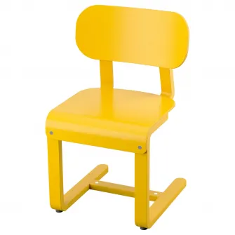 IKEA LYCKAN Scaun, galben/furnir mesteacan