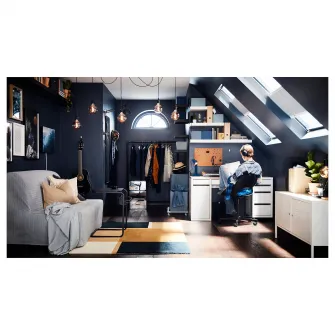 IKEA LYCKSELE LÖVÅS Canapea extensibila 2 locuri, Knisa gri