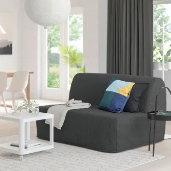 IKEA LYCKSELE LÖVÅS Canapea extensibila 2 locuri, Vansbro gri inchis