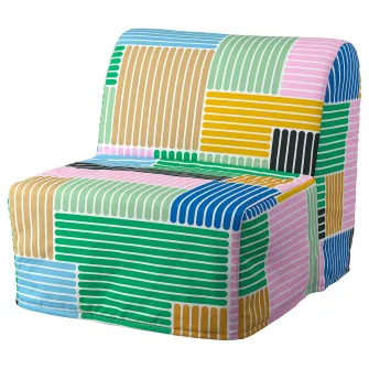 IKEA LYCKSELE LÖVÅS Fotoliu extensibil, Grindtorp multicolor