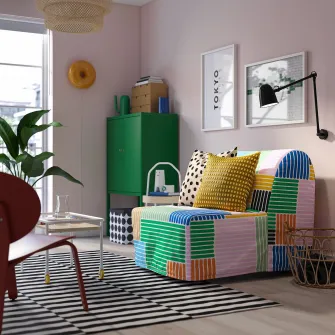 IKEA LYCKSELE LÖVÅS Fotoliu extensibil, Grindtorp multicolor