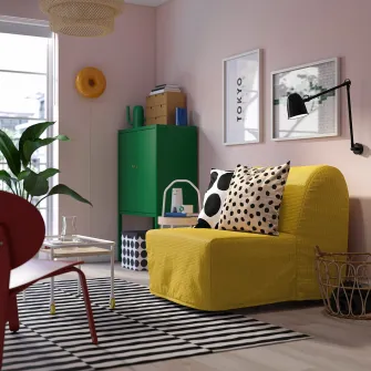 IKEA LYCKSELE LÖVÅS Fotoliu extensibil, Vansbro galben
