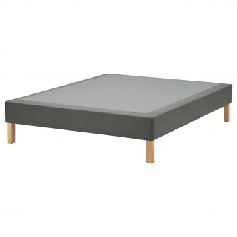 IKEA LYNGÖR Baza saltea cu picioare, gri inchis, 140x200 cm