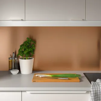 IKEA LYSEKIL Panou perete, 2 fete aspect cupru periat/inox, 119.6x55 cm