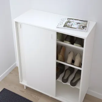 IKEA MACKAPÄR Dulap pantofi/depozitare, alb, 80x35x102 cm