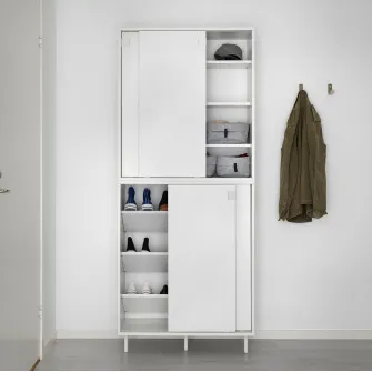 IKEA MACKAPÄR Dulap pantofi/depozitare, alb, 80x35x102 cm
