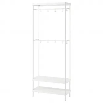 IKEA MACKAPÄR Suport haine+depozitare pantofi, alb, 78x32x200 cm