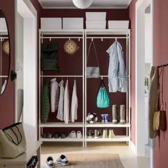 IKEA MACKAPÄR Suport haine+depozitare pantofi, alb, 78x32x200 cm