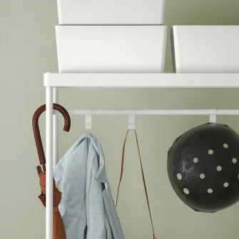 IKEA MACKAPÄR Suport haine+depozitare pantofi, alb, 78x32x200 cm