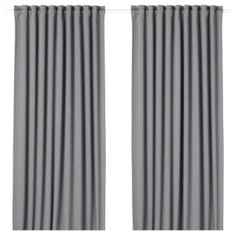 IKEA MAJGULL Draperii opace, 2buc., gri/rjns, 145x300 cm