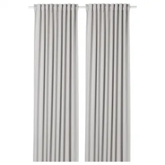 IKEA MAJGULL Draperii semiopace, 2buc, gri/rjns, 145x300 cm