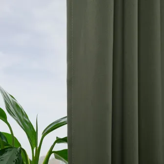 IKEA MAJGULL Draperii opace, 2buc., verde inchis/rjns, 145x300 cm