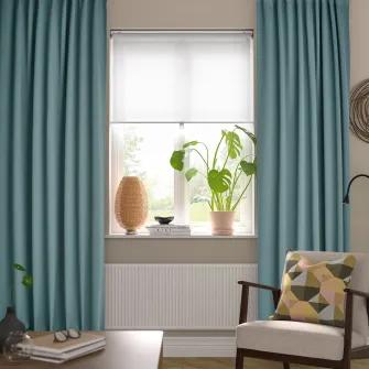IKEA MAJGULL Draperii semiopace, 2buc, gri-turcoaz inchis/rjns, 145x300 cm