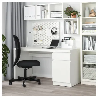 IKEA MALM Birou, alb, 140x65 cm
