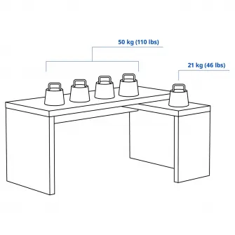 IKEA MALM Birou cu tablie culisanta, alb, 151x65 cm