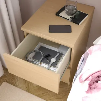 IKEA MALM Comoda 2 sertare, furnir stejar alb, 40x55 cm