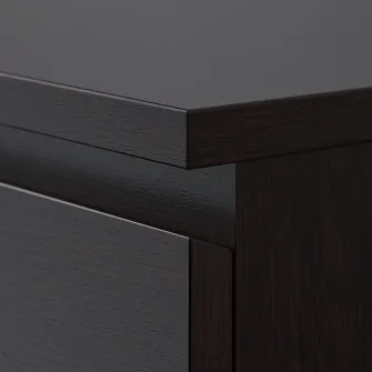 IKEA MALM Comoda 2 sertare, negru-maro, 40x55 cm