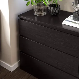 IKEA MALM Comoda 6 sertare, negru-maro, 160x78 cm